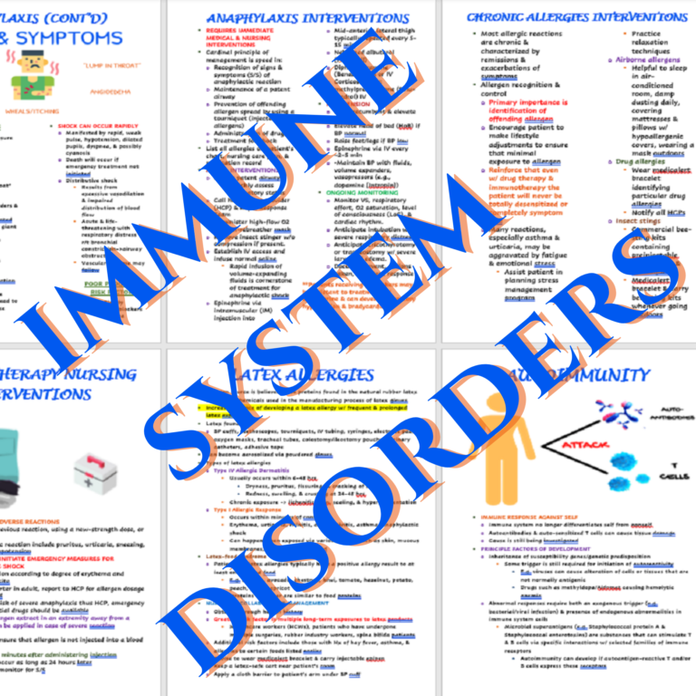 Immune Disorders Nursing Notes - Scholarly Nurse